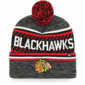 47 NHL CHICAGO BLACKHAWKS ICE CAP '47 CUFF KNIT GRY  UNI - Zimní čepice