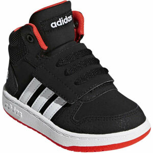 adidas HOOPS MID 2.0 I Dětská volnočasová obuv, Černá,Bílá,Červená, velikost 26