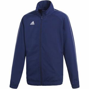 adidas CORE18 PRE JKTY Chlapecká fotbalová bunda, tmavě modrá, velikost 152