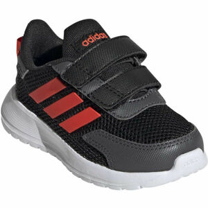 adidas TENSAUR RUN I Dětská volnočasová obuv, Černá,Tmavě šedá,Lososová,Bílá, velikost 26