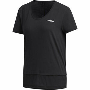 adidas WOMEN ESSENTIAS MATERIAL MIX TEE černá S - Dámské tričko