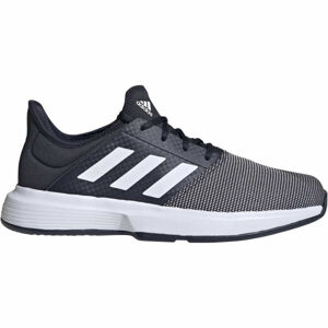 adidas GAMECOURT M Pánská tenisová obuv, Tmavě šedá,Bílá, velikost 8