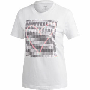 adidas W ADI HEART T Dámské triko, Bílá,Šedá,Růžová, velikost