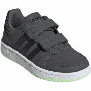 adidas HOOPS 2.0 CMF C Dětská volnočasová obuv, Tmavě šedá,Černá,Bílá, velikost 34