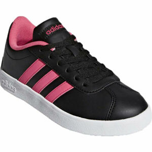 adidas VL COURT 2.0 K Dětská obuv, Černá,Růžová,Bílá, velikost 32