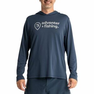 ADVENTER & FISHING UV HOODED Pánské funkční hooded UV tričko, tmavě modrá, veľkosť S