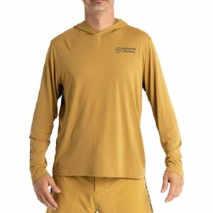 ADVENTER & FISHING UV HOODED Pánské funkční hooded UV tričko, hnědá, veľkosť S