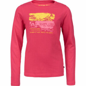 ALPINE PRO ANSLO Dívčí tričko, Červená,Žlutá, velikost 140-146