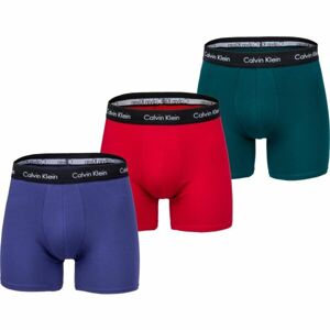 Calvin Klein 3P BOXER BRIEF Pánské boxerky, Černá,Modrá,Červená, velikost XL