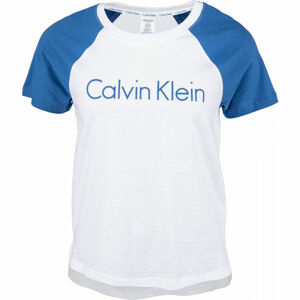 Calvin Klein S/S CREW NECK Dámské tričko, Bílá,Modrá, velikost L