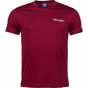 Champion CREWNECK T-SHIRT Pánské tričko, Vínová,Bílá, velikost M