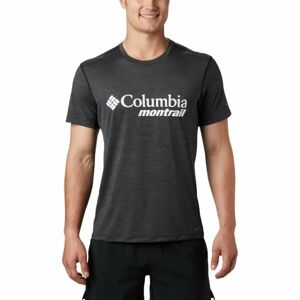 Columbia TRINITY TRAIL GRAPHIC TEE černá S - Pánské sportovní triko