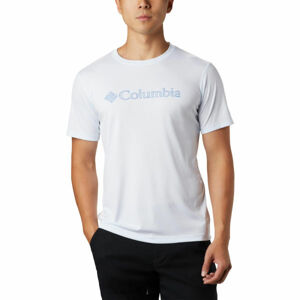 Columbia ZERO RULES SHORT SLEEVE GRAPHIC SHIRT bílá S - Pánské sportovní triko