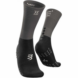 Compressport MID COMPRESSION SOCKS šedá T2 - Vysoké běžecké ponožky