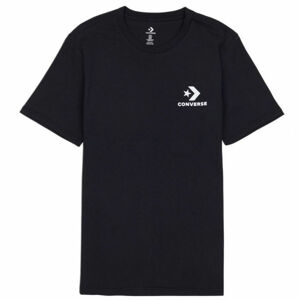 Converse LEFT CHEST STAR CHEVRON SHORT SLEEVE COTTON T-SHIRT Pánské tričko, černá, velikost L