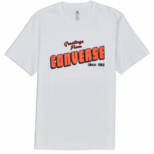Converse GREETINGS SS TEE Pánské tričko, Bílá,Oranžová, velikost