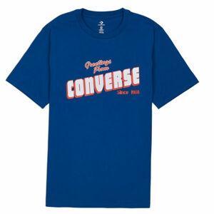 Converse GREETINGS SS TEE Pánské tričko, Modrá,Bílá, velikost