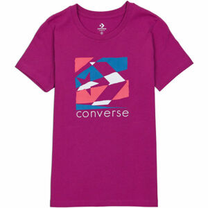 Converse WOMENS TORN CLASSIC TEE Dámské tričko, vínová, velikost XS