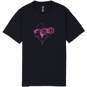 Converse LOOKOUT SS TEE Pánské triko, Černá,Růžová, velikost