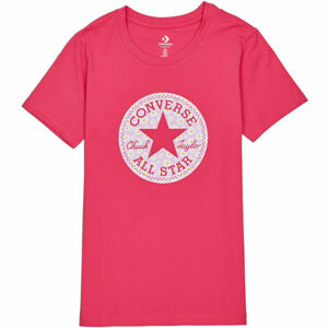 Converse WOMENS CHUCK PATCH DAISY INFILL CLASSIC TEE Dámské tričko, Růžová,Bílá, velikost