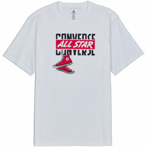 Converse DANGLING CHUCK SS TEE Pánské triko, Bílá,Černá,Červená, velikost