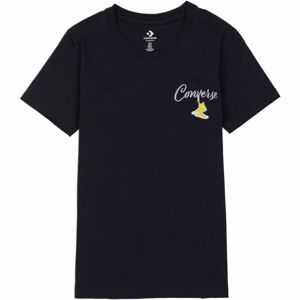 Converse WOMENS HANGIN OUT CLASSIC TEE Dámské tričko, Černá,Bílá,Žlutá, velikost