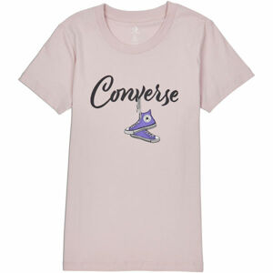Converse HANGIN OUT CHUCK CLASSIC TEE Dámské tričko, Růžová,Černá,Fialová, velikost S