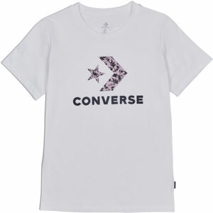 Converse FLORAL STAR CHEVRON GRAPPHIC TEE Dámské tričko, bílá, velikost XS