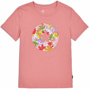 Converse FLOWER VIBES CHUCK PATCH CLASSIC TEE Dámské tričko, růžová, velikost M