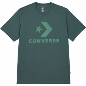 Converse STAR CHEVRON TEE Pánské tričko, Tmavě zelená,Zelená, velikost L