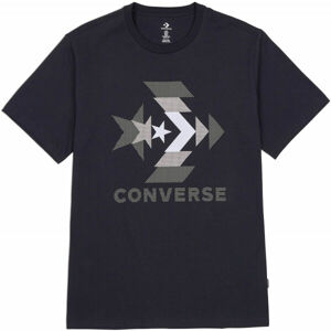 Converse ZOOMED IN GRAPPHIC TEE Pánské tričko, Černá, velikost S