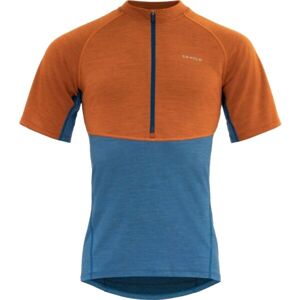 Devold STANDAL MERINO TEE ZIP NECK Pánské cyklistické triko, oranžová, velikost