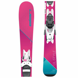 Elan LIL STYLE QS + EL 7.5 Dětská sjezdová lyže, Růžová,Bílá, velikost