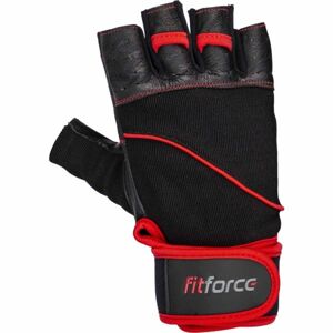 Fitforce FERAL černá M - Kožené fitness rukavice
