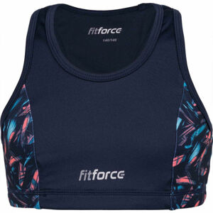 Fitforce REDONDA Dívčí fitness podprsenka, tmavě modrá, veľkosť 164/170
