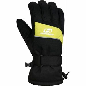 Hannah RAFFY Pánské lyžařské rukavice, Černá,Žlutá,Bílá, velikost M