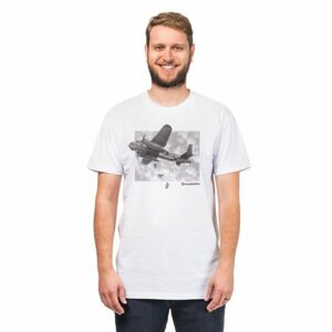 Horsefeathers BOMBER  T-SHIRT Pánské tričko, Bílá,Tmavě šedá, velikost