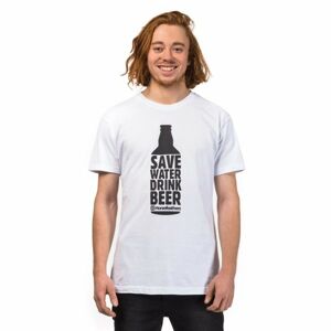 Horsefeathers SAVE WATER T-SHIRT bílá S - Pánské tričko
