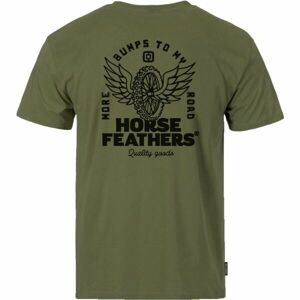 Horsefeathers WHEEL Pánské tričko, khaki, velikost