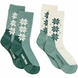 KARI TRAA WOOL SOCK 2PK Dámské vlněné ponožky, zelená, velikost 39-41