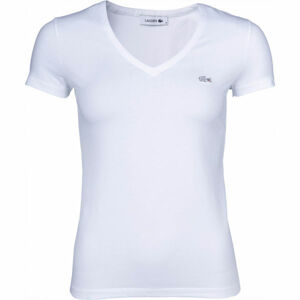 Lacoste V NECK SS T-SHIRT bílá S - Dámské tričko