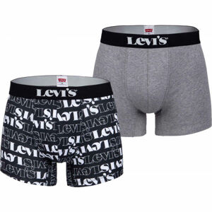 Levi's MEN LEVIS LOGO AOP BOXER BRIEF 2P Pánské boxerky, černá, velikost S
