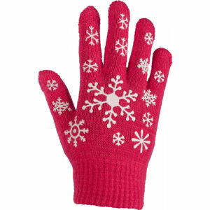 Lewro ARIADNA Dětské pletené rukavice, Červená,Bílá, velikost 4-7