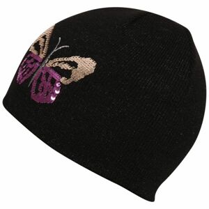 Lewro ROSIE Dívčí pletená čepice, černá, velikost 12-15