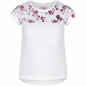 Loap AJIVA Dívčí triko, Bílá,Fialová, velikost 134-140