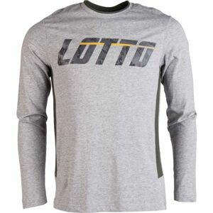 Lotto LOGO II TEE LS MEL JS Pánské tričko s dlouhým rukávem, Šedá,Tmavě šedá, velikost XXL