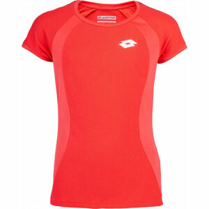 Lotto SQUADRA G TEE PL Dívčí tenisové triko, Červená,Bílá, velikost M