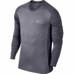 Nike M NK MILER TOP LS šedá S - Pánské tričko