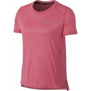 Nike MILER TOP SS W růžová L - Dámské triko s krátkým rukávem