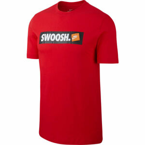 Nike TEE SWOOSH BMPR STKR červená L - Pánské triko
